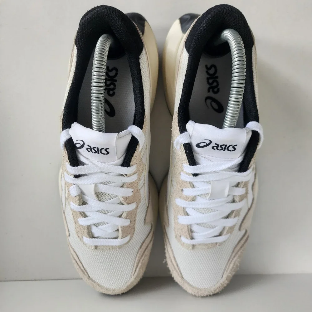 *ASICS Jogger X81 Birch White Suede Mesh Retro Sneakers 1203A346 Men 7/Women 8.5